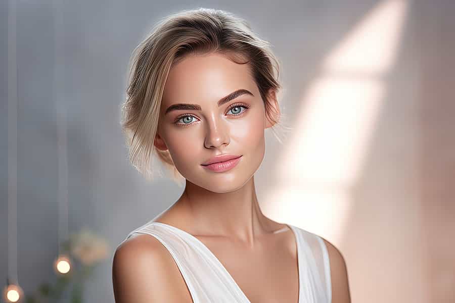 beautiful young woman with natural makeup