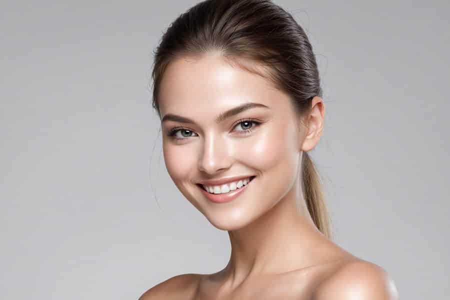 beautiful young woman with natural makeup