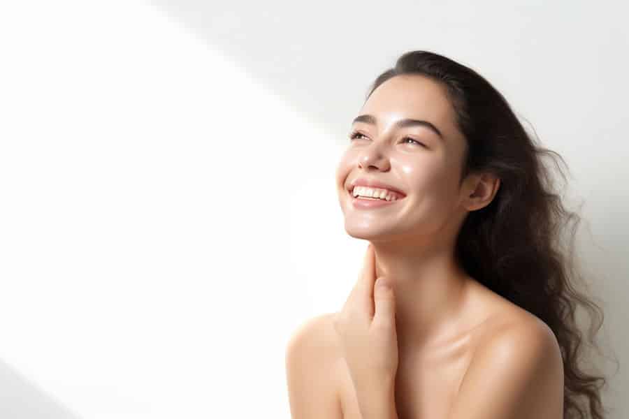 beautiful young woman with natural makeup