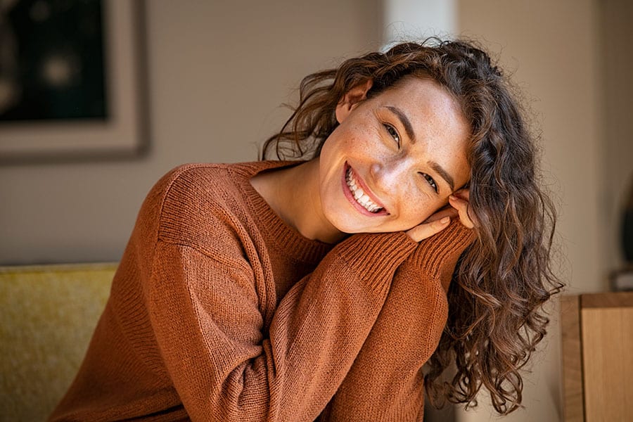 beautiful young woman with natural makeup