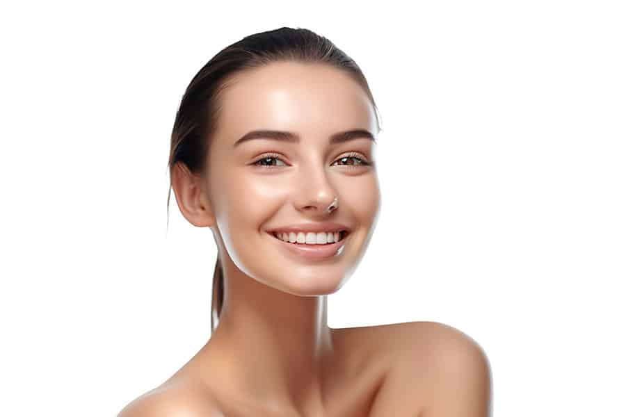 beautiful young woman with natural makeup