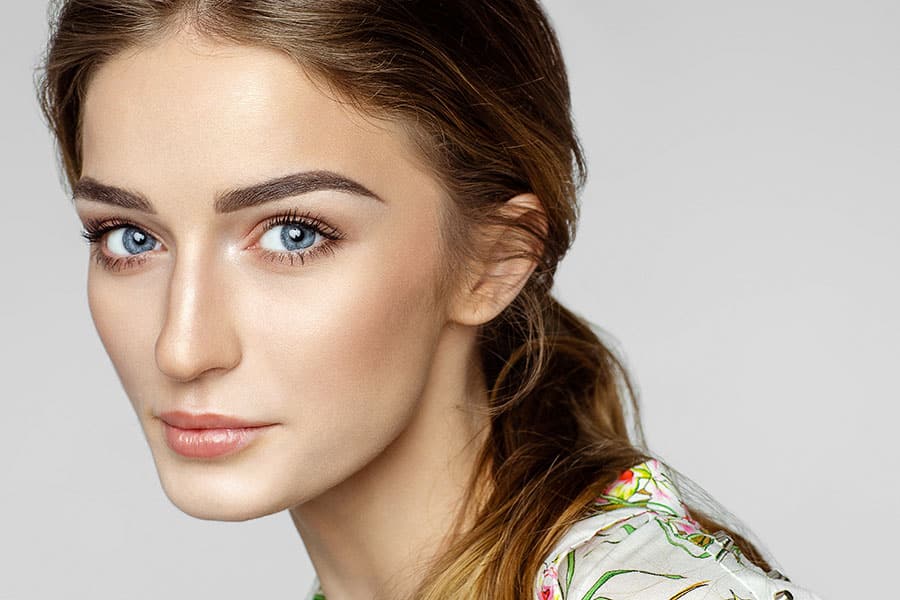 beautiful young woman with natural makeup