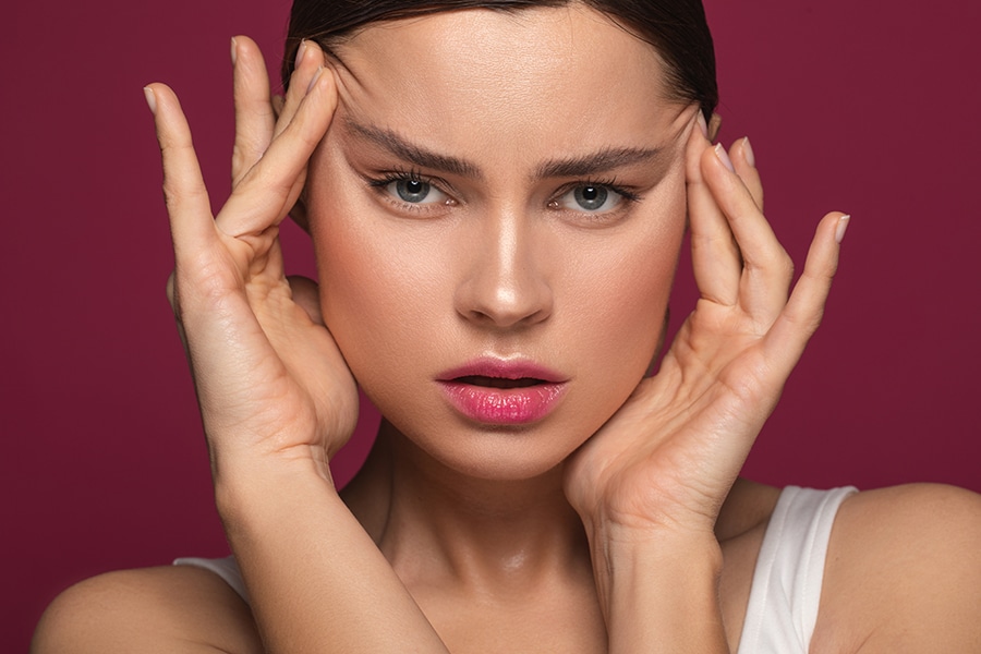 beautiful young woman with natural makeup