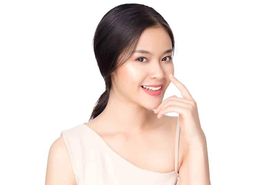 beautiful young woman with natural makeup