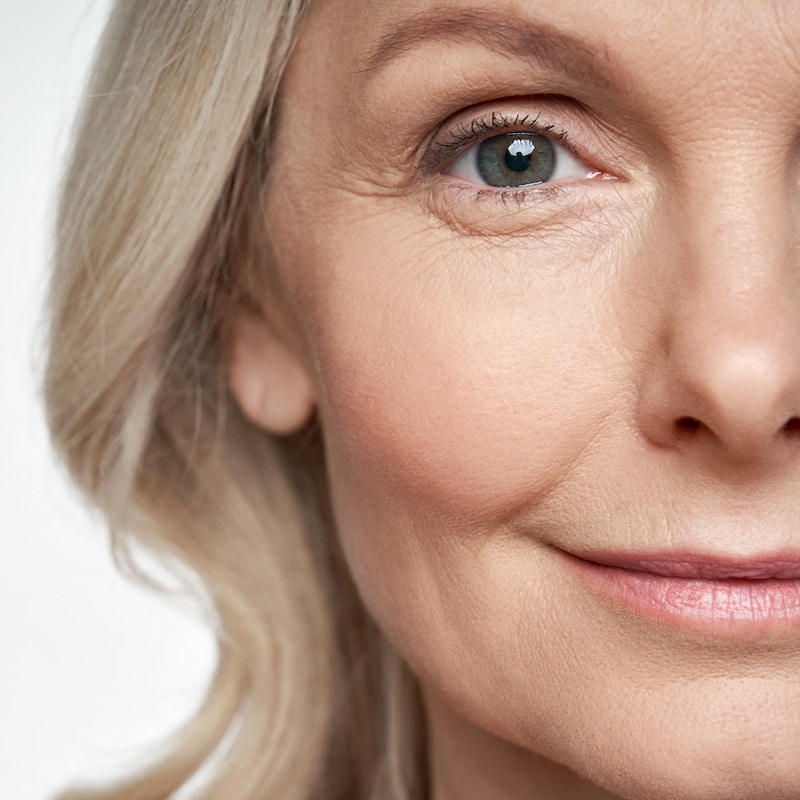 mature woman with a soft smile