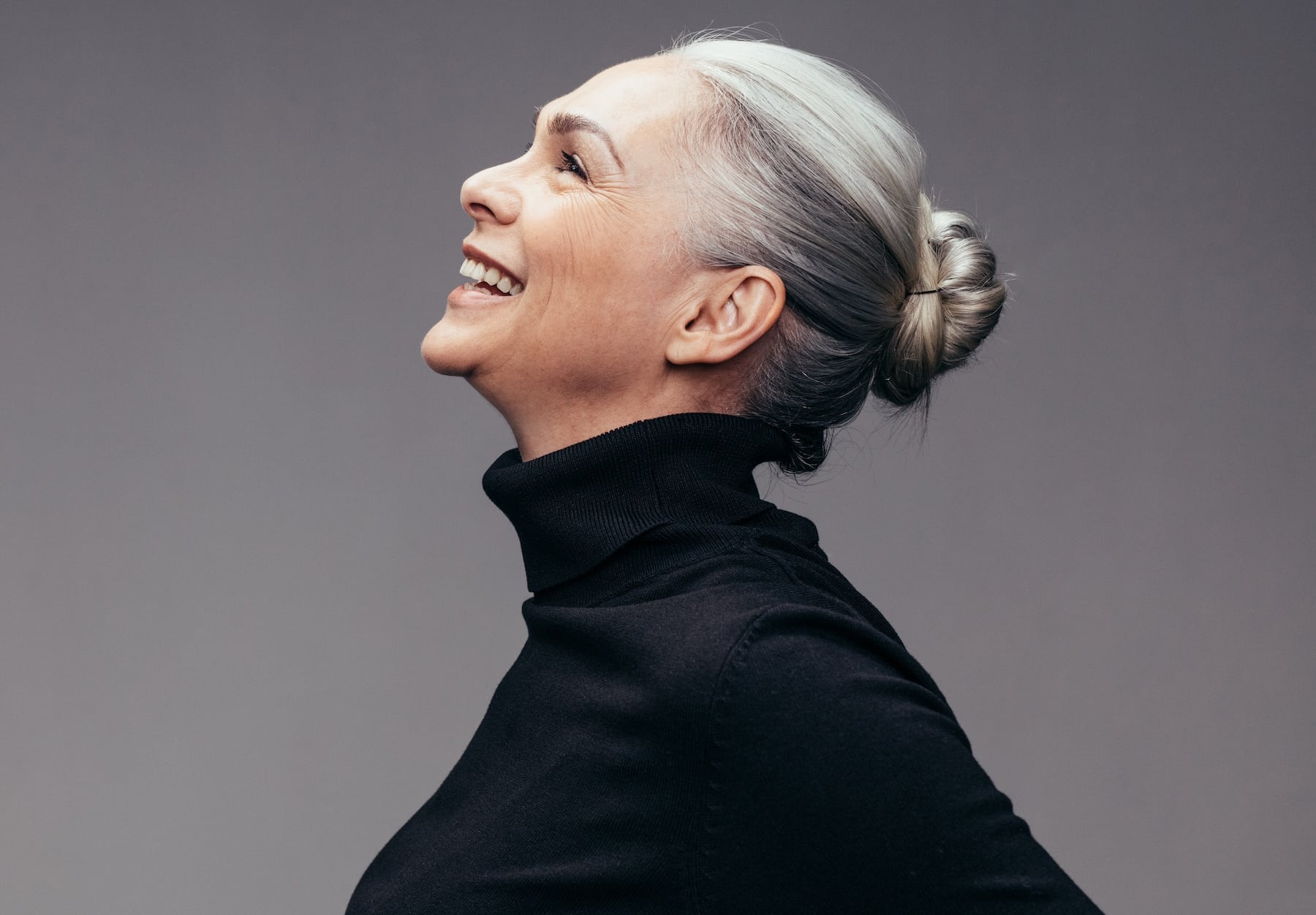 beautiful mature smiling woman copy