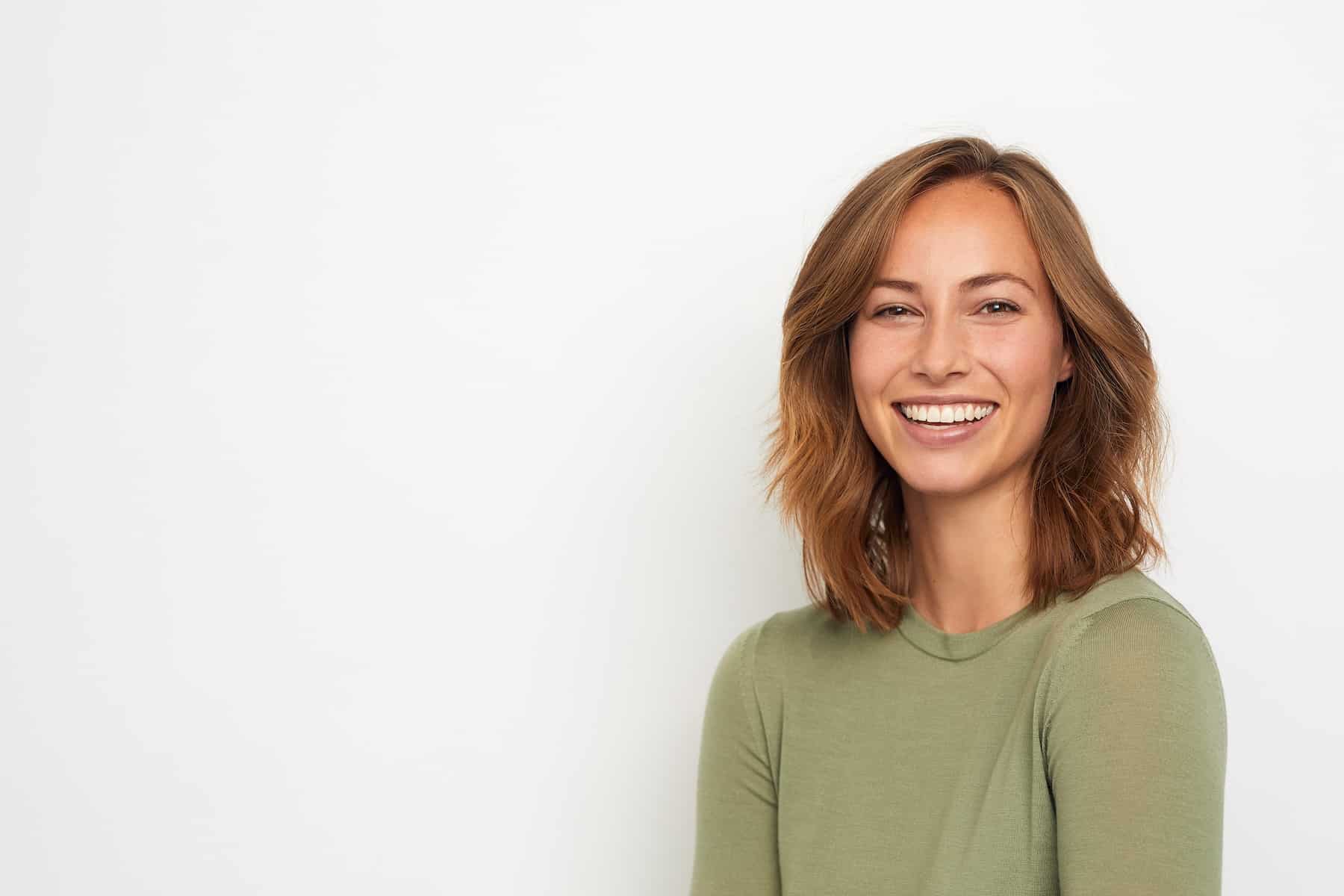 beautiful mature smiling woman copy