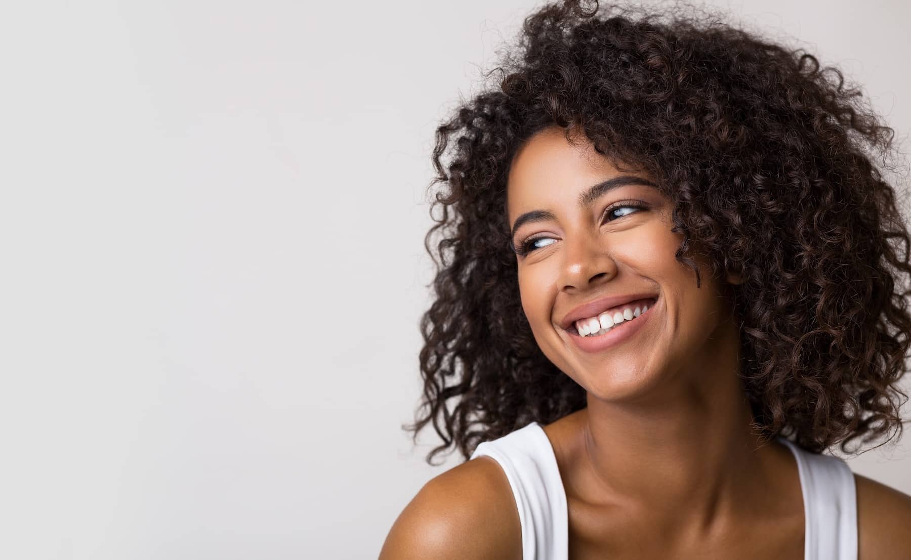 beautiful mature smiling woman copy