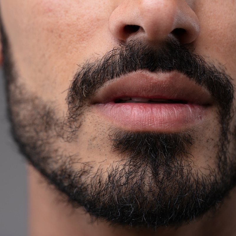 upclose of mans lower face
